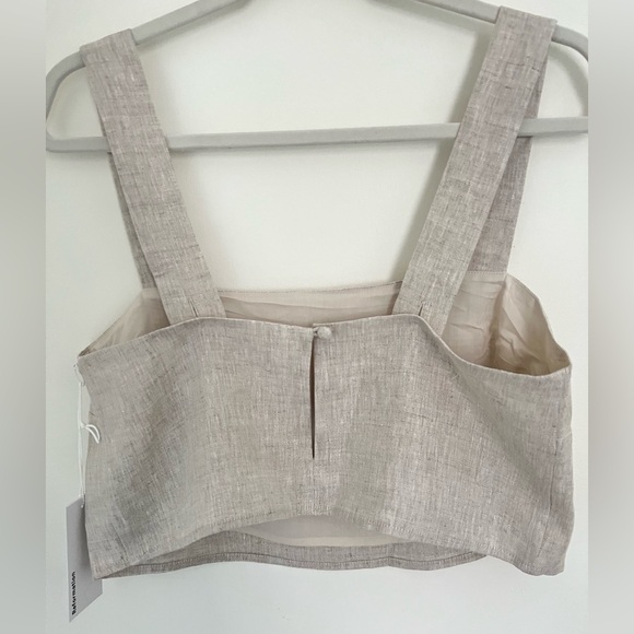 Reformation NWT Olivia Linen Two Piece matching set, 6 Color Oatmeal $278 Retail - Picture 10 of 11